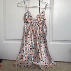 🎀PINK CIRCLE PATTERNED NIGHT GOWN DRESS🎀